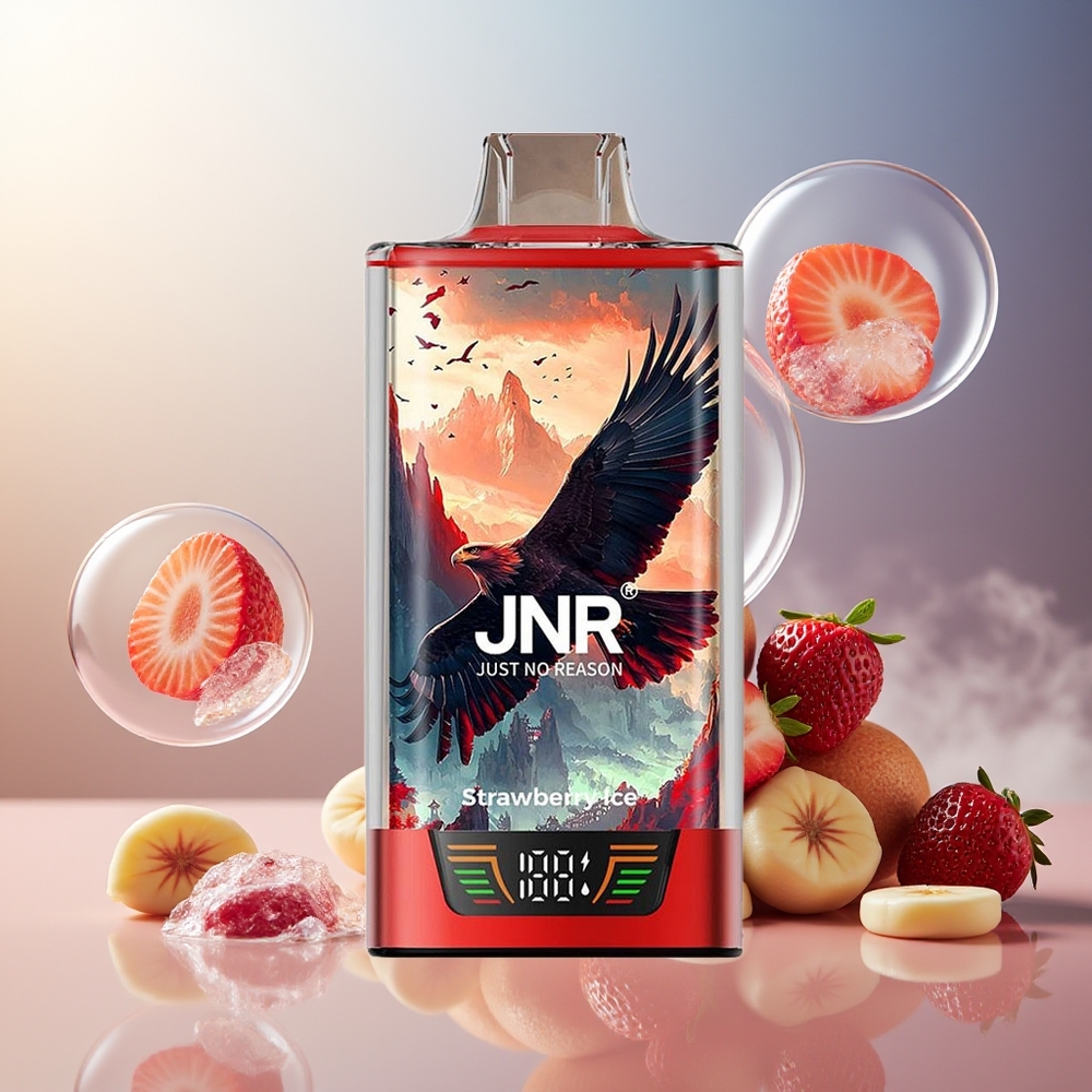 Partihandel Sverige JNR Falcon Pro 28000 Jordgubb Is 30ml 950mAh Smart Display Dual Mesh MTL