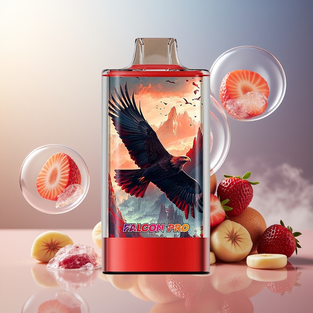 Partihandel Sverige JNR Falcon Pro 28000 Jordgubb Is 30ml 950mAh Smart Display Dual Mesh MTL