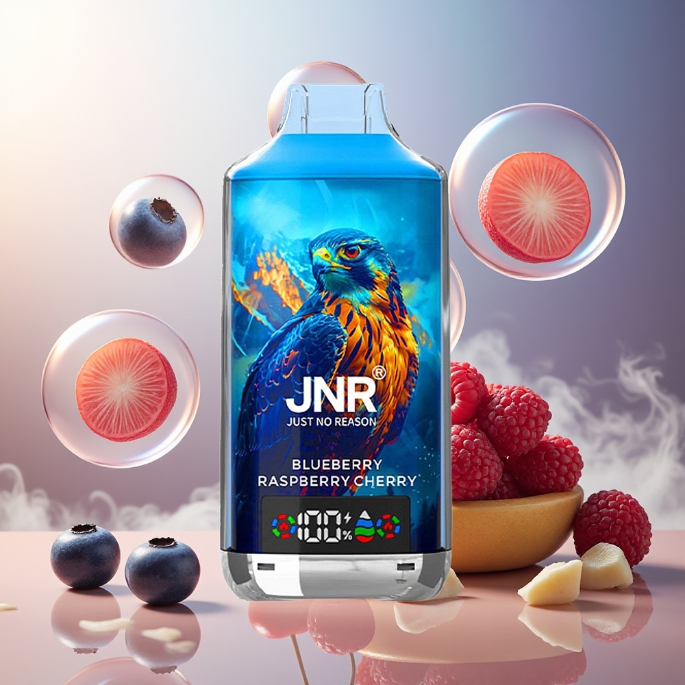 Partihandel Sverige JNR Falcon X 18000 Puffs 750mAh 24ml Digital Display Blåbär Hallon Körsbär