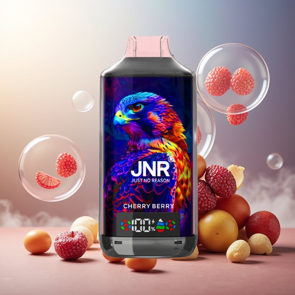 Partihandel Sverige JNR Falcon X 18000 Puffs Körsbär Bär 750mAh 24ml Dual Mesh Dual Core Display Type-C
