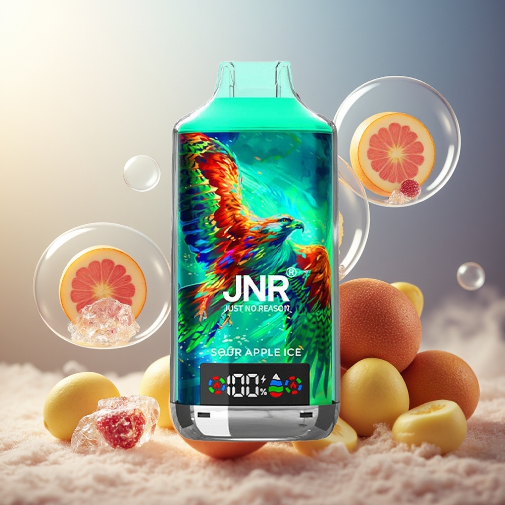 Partihandel Sverige JNR Falcon X 18000 Puffs Sur Äpple Is 750mAh 24ml Dual Mesh Digital Type-C 0%2%5%
