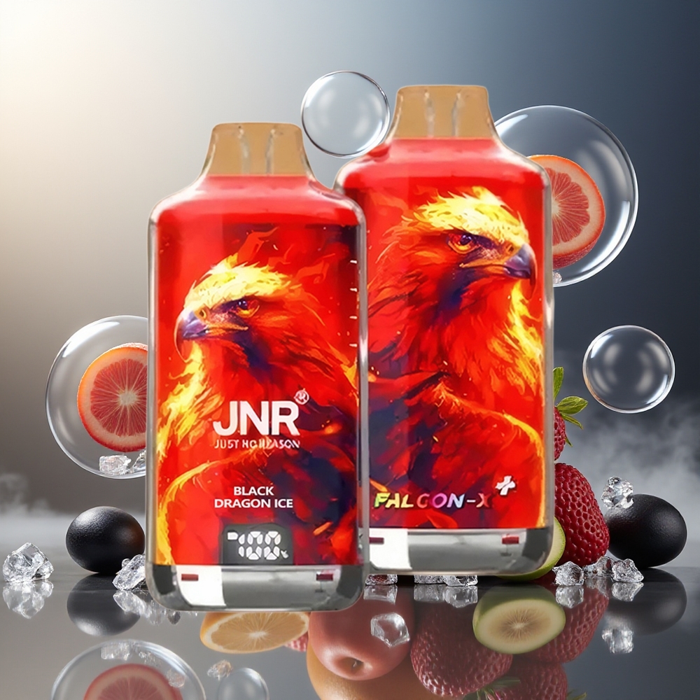 Partihandel Sverige JNR Falcon X⁺ 28000 2-munnar Svart Drake Is 950mAh 2ml 2% Nikotin Luftflödesinställning