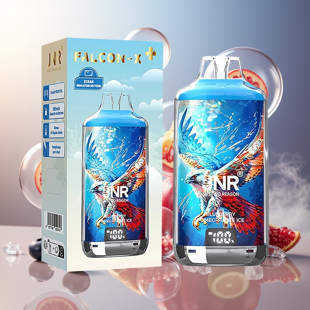 Partihandel Sverige JNR Falcon X⁺ 28000 Blåbär Granatäpple Is 950mAh 1.2ohm Dual Mesh 2ml