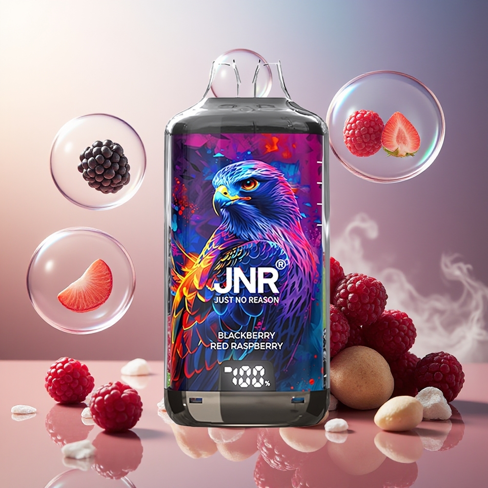 Partihandel Sverige JNR Falcon X⁺ 28000 Dubbel Munnstycke 28000 Puffar Svartvinbär Röd Hallon 950mAh 2ml