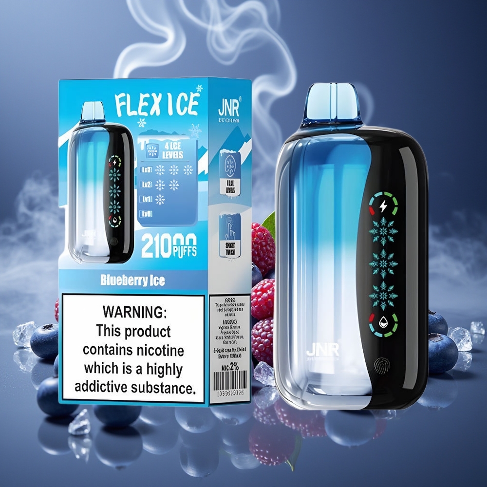 Partihandel Sverige JNR Flex Ice 21000 Puffar Engångs Vape Blåbär Is Justerbar Luftflöde 26ml