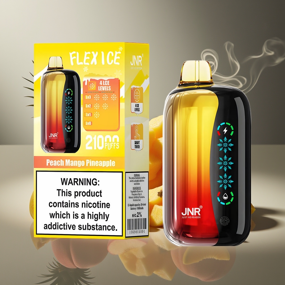 Partihandel Sverige JNR Flex Ice 21000 Puffar Engångs Vape Persika Mango Ananas Justerbar Luftflöde Typ-C Laddning
