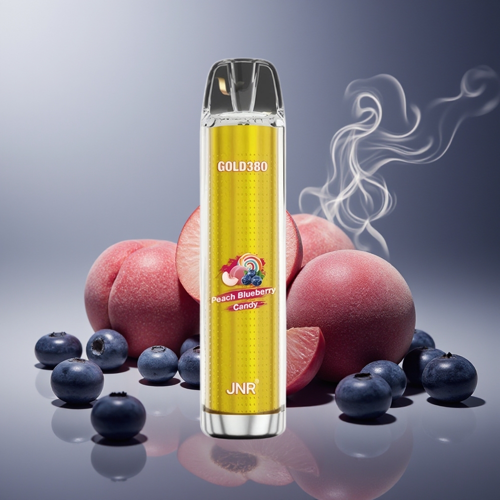 Partihandel Sverige JNR Glod380 6000 Puffs Persika Blåbär 1500mAh 1.0ohm 13ml