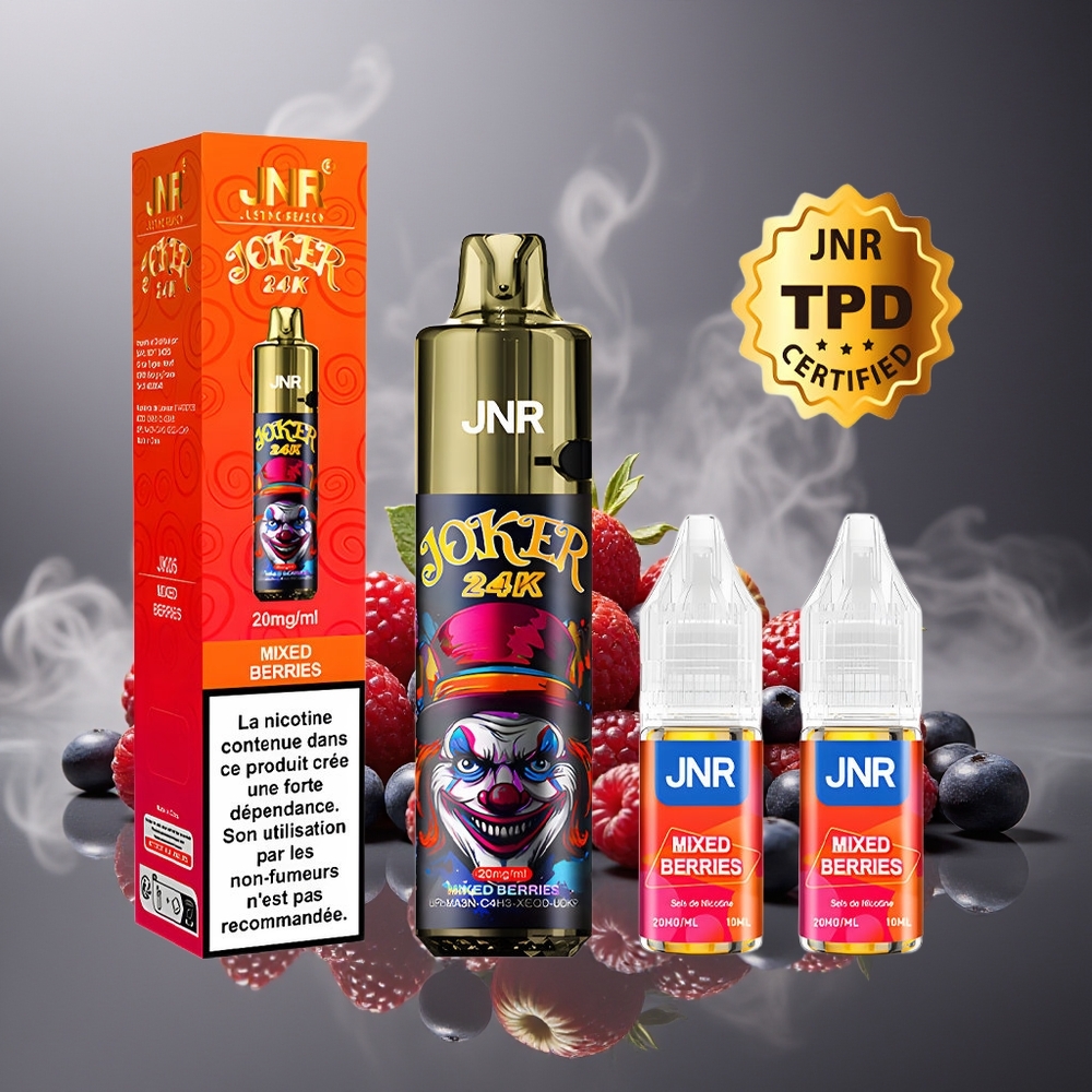 Partihandel Sverige JNR Joker 24K Blåbär Mix 2 24000 Puffs 2% Nicotine 800mAh
