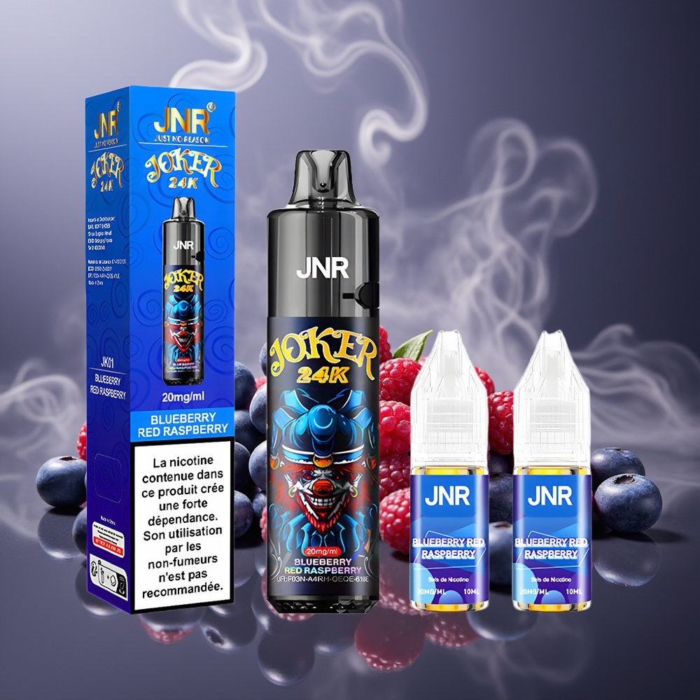 Partihandel Sverige JNR Joker 24K Blåbär Röda Hallon 24000 Puffs 2+10ml 800mAh 2%