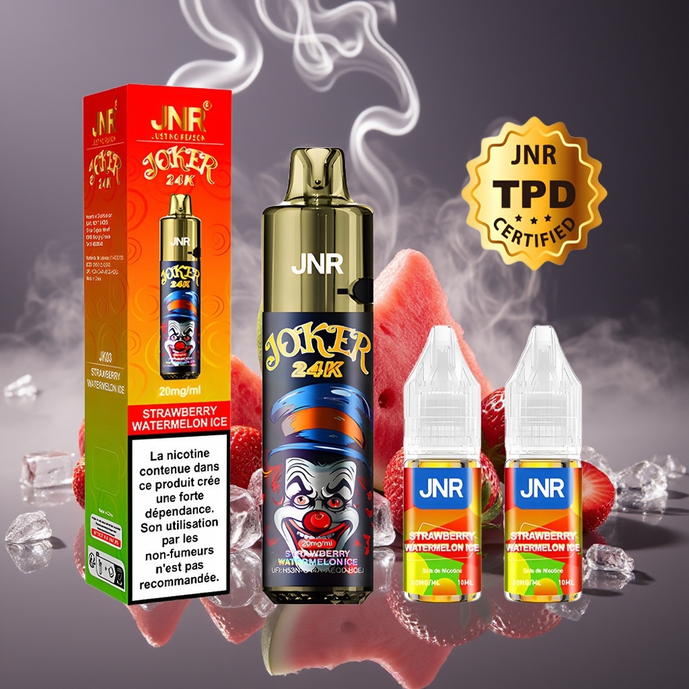 Partihandel Sverige JNR Joker 24K Puffs 2+10ml Jordgubb Vattenmelon Is Disposable