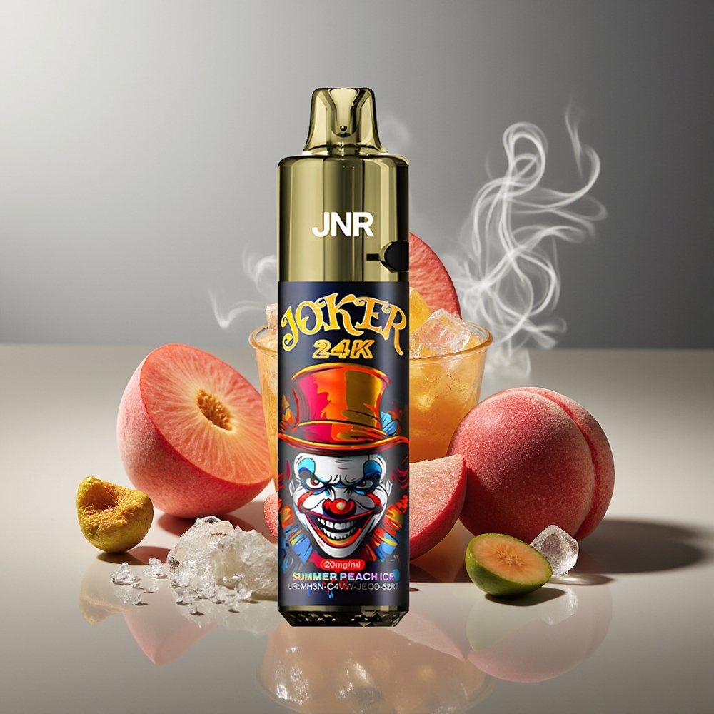 Partihandel Sverige JNR Joker 24K Puffs Refillable 2+10ml Sommar Persika Is