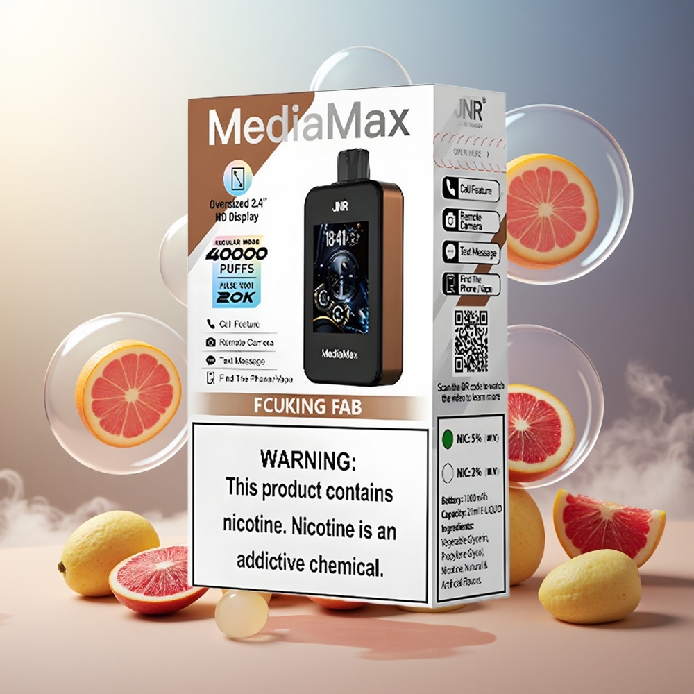 Partihandel Sverige JNR MediaMax 40000 Puffs 21mL 5% Nikotin Typ-C Snabbuppladdning Fab