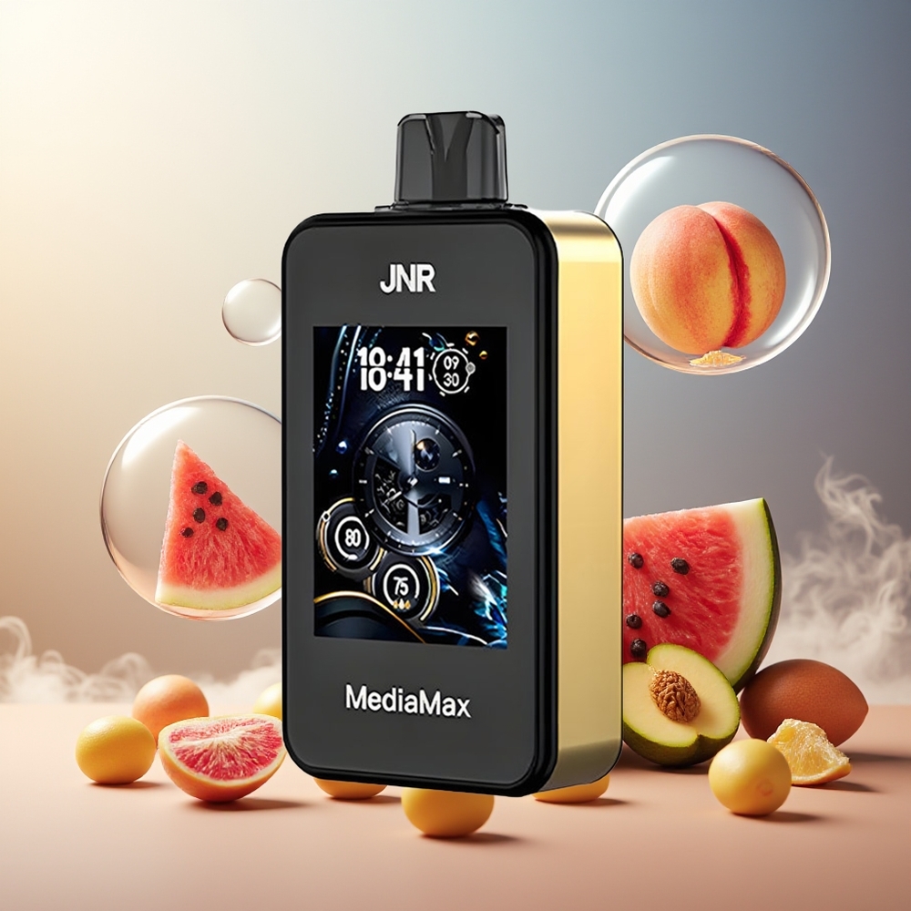 Partihandel Sverige JNR MediaMax 40000 Puffs HD Display Peach Mango Vattenmelon