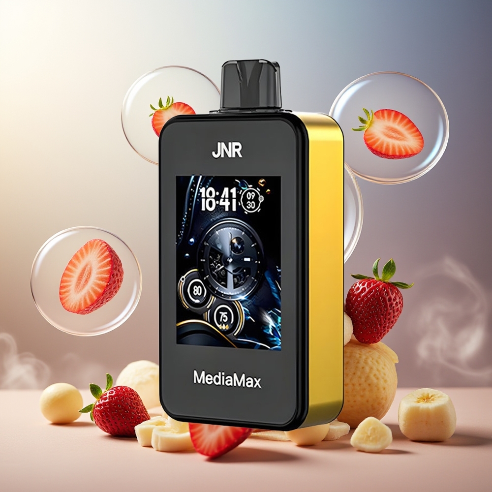 Partihandel Sverige JNR MediaMax 40000 Puffs Jordgubb Banan 21mL 5% Nicotin 1000mAh Typ-C