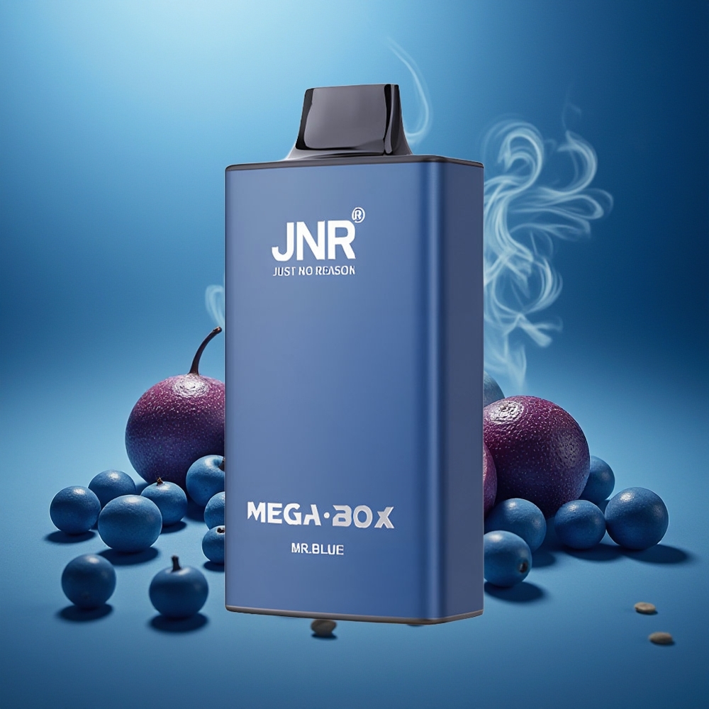 Partihandel Sverige JNR Mega Box 25000 Puffar Dual Mesh Coil 30ml Herr Blå
