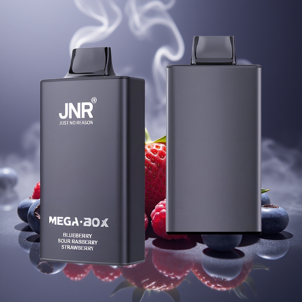 Partihandel Sverige JNR Mega Box 25000 Puffs Blåbär Sur Hallon Jordgubb 30ml Dual Mesh Type-C