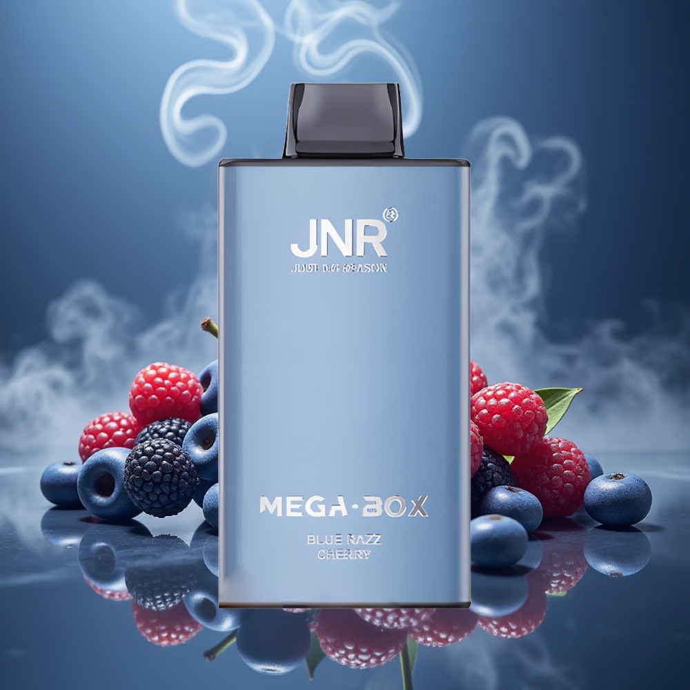 Partihandel Sverige JNR Mega Box 25000 Puffs Dual Mesh Blå Hallon Körsbär