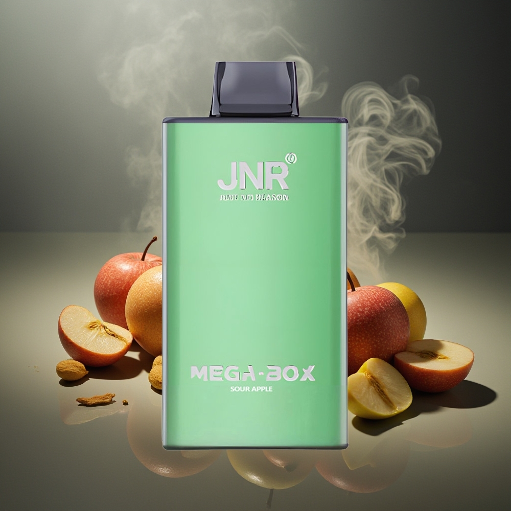 Partihandel Sverige JNR Mega Box 25000 Puffs Engångs Vape Suräpple 30ml Dual Mesh