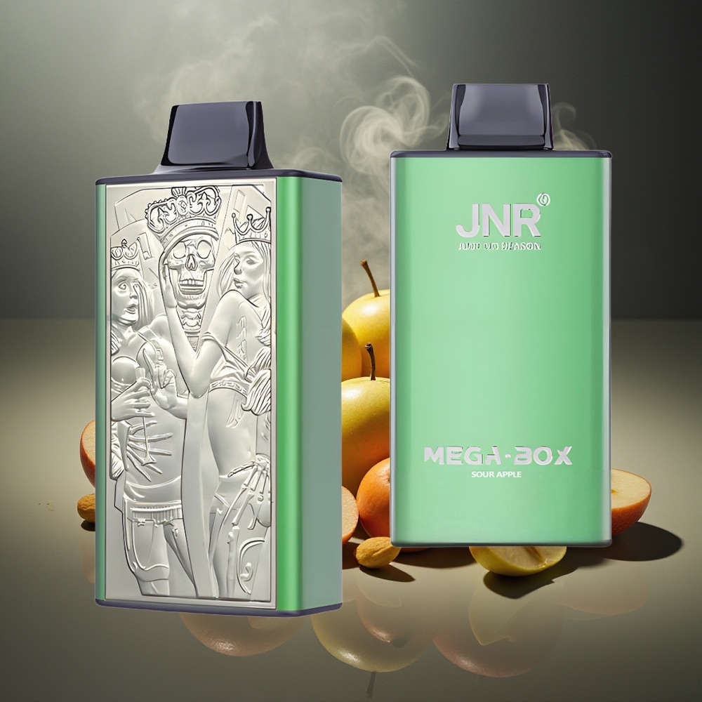 Partihandel Sverige JNR Mega Box 25000 Puffs Engångs Vape Suräpple 30ml Dual Mesh