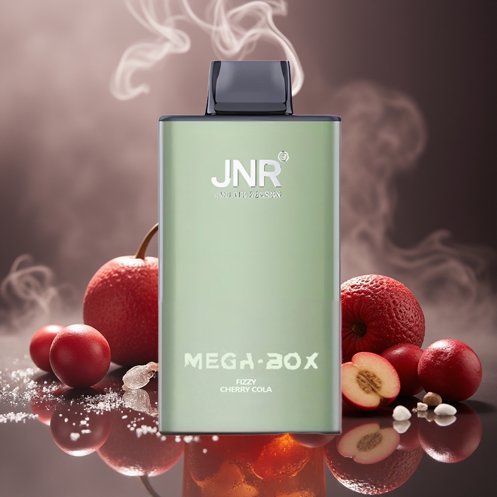 Partihandel Sverige JNR Mega Box 25000 Puffs Fizzy Körsbär Cola Dual Mesh Coil 2%