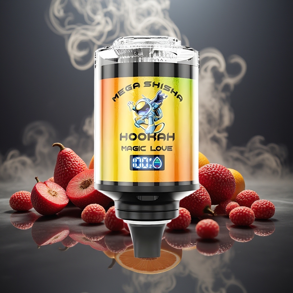 Partihandel Sverige JNR Mega Shisha Hookah 100K 2200mAh Typ-C Snabbladdning Interaktiv Skärm Justerbar Luftflöde