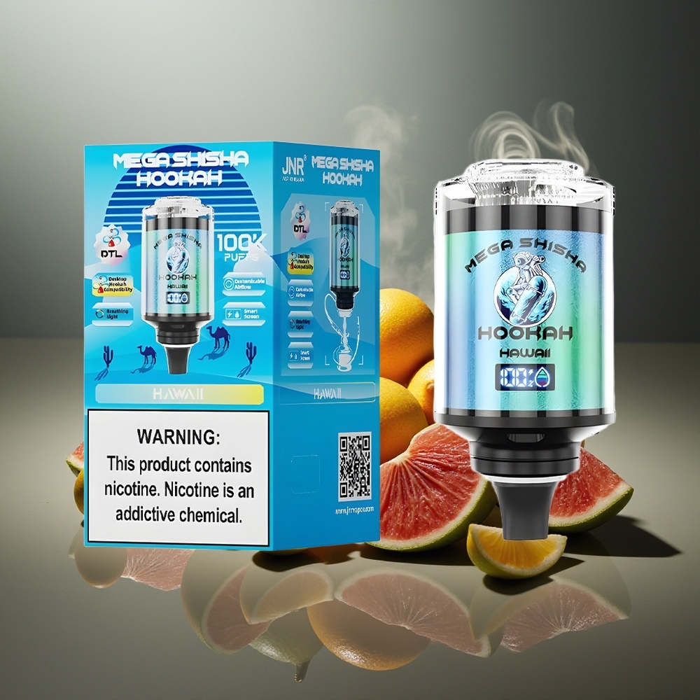 Partihandel Sverige JNR Mega Shisha Hookah 100K Desktop 2200mAh Typ-C Hawaii
