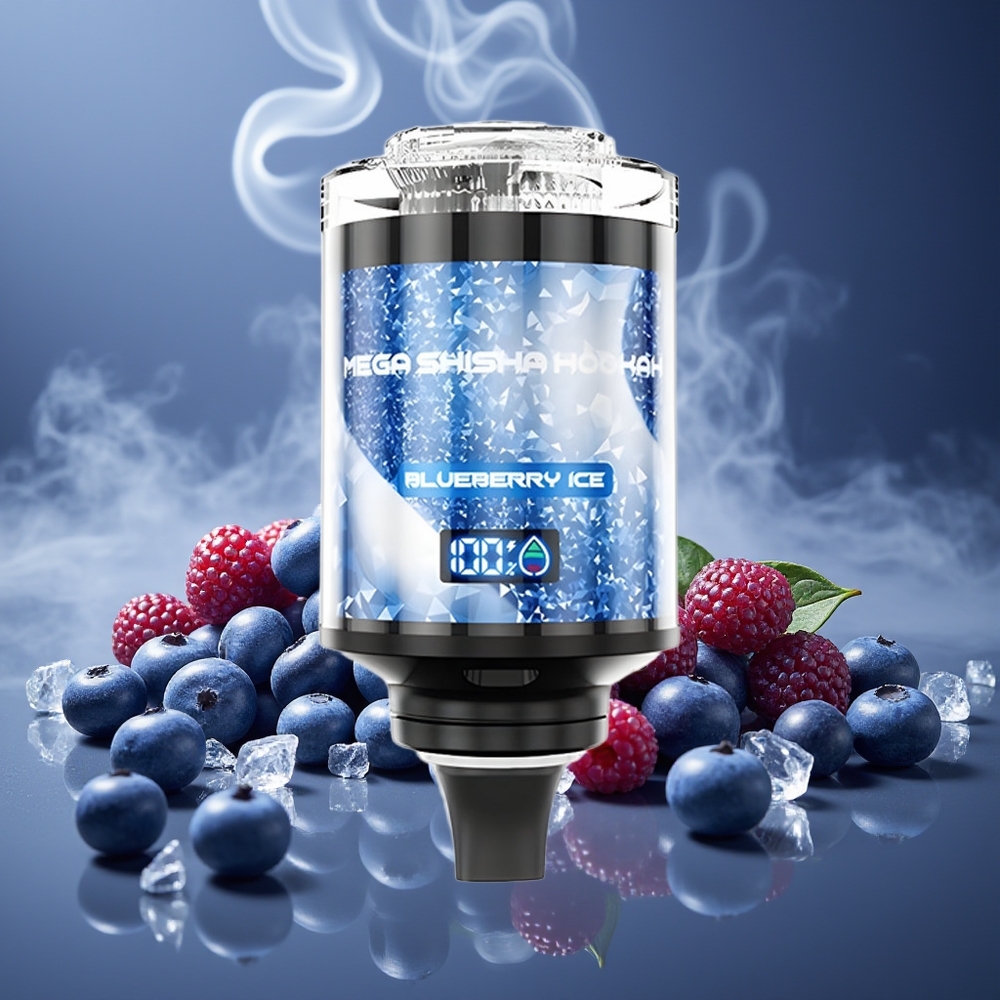 Partihandel Sverige JNR Mega Shisha Hookah 100K Skrivbordskompatibel Blåbär Is 2200mAh 60ml 2%