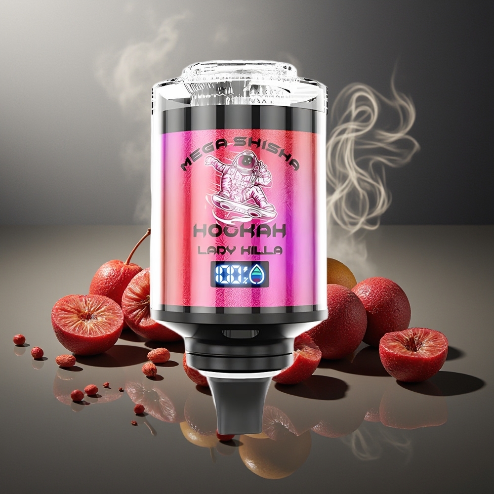 Partihandel Sverige JNR Mega Shisha Hookah 100K Skrivbordskompatibel Lady Killa 2200mAh Typ-C 60ml