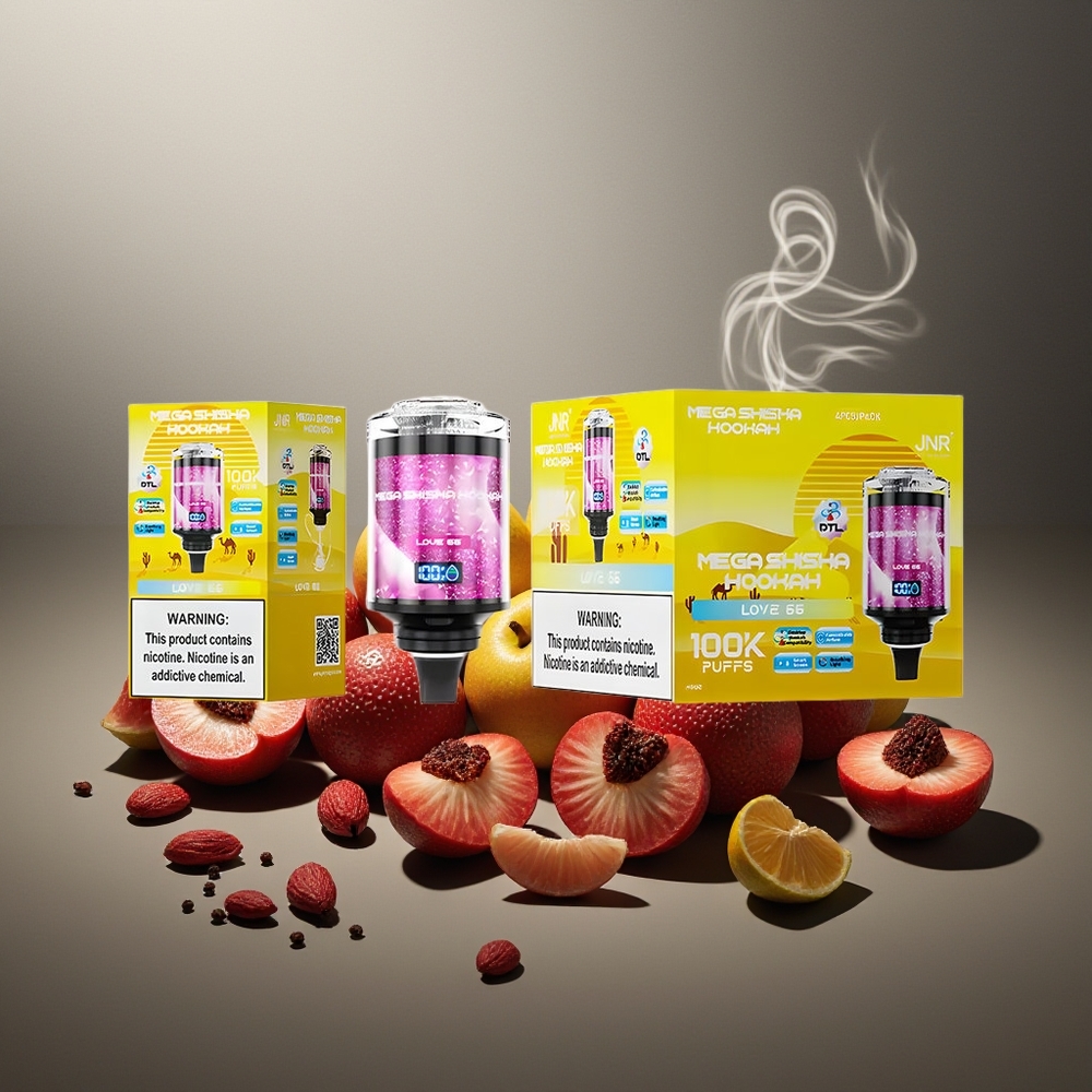Partihandel Sverige JNR Mega Shisha Hookah 100K Skrivbordskompatibilitet 66 2200mAh Typ-C 60ml 2% Nikotin