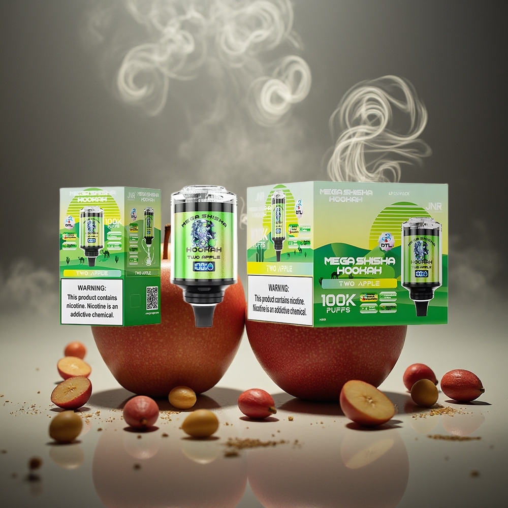 Partihandel Sverige JNR Mega Shisha Hookah Kompatibilitet Skrivbord 100K 2 Apple 100000 puffar 60ml 2200mAh