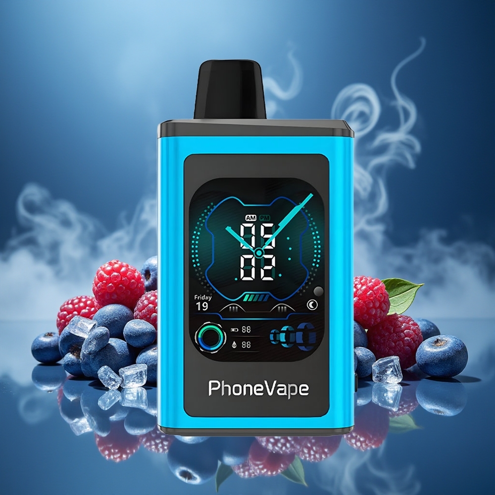 Partihandel Sverige JNR PhoneVape 30000 puffar Blå Hallon Is 850mAh Turbo Luftflöde App