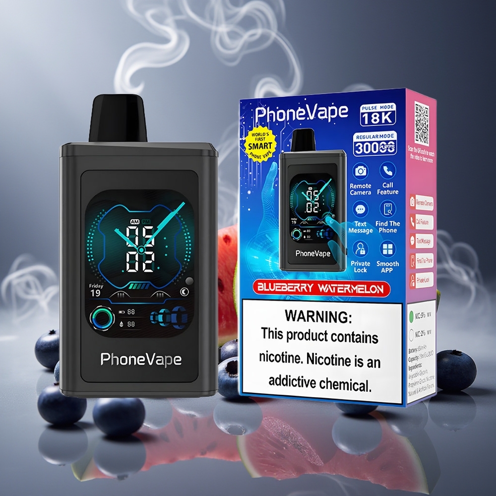 Partihandel Sverige JNR PhoneVape 30000 puffar Blåbär Vattenmelon 5% 850mAh