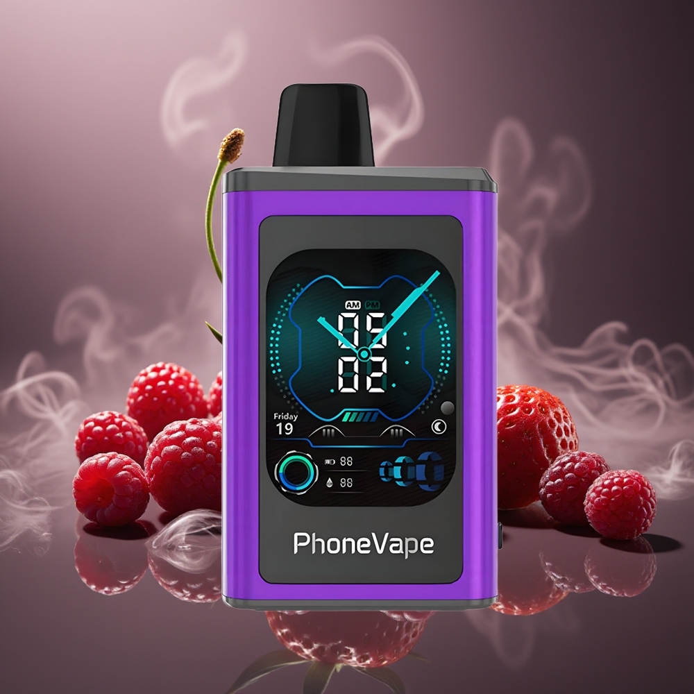 Partihandel Sverige JNR PhoneVape 30000 puffar Laddbar Turbo Körsbär Jordgubb Hallon 5% Nikotin