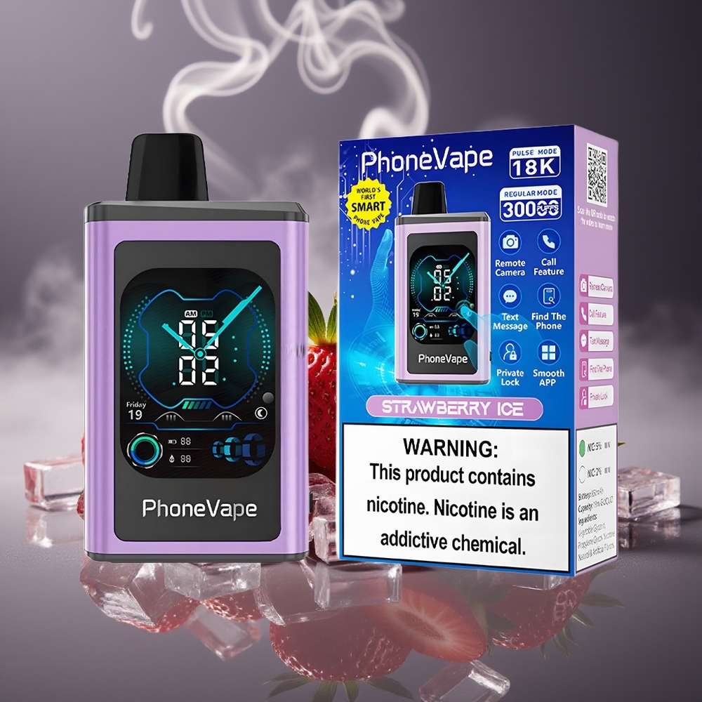 Partihandel Sverige JNR PhoneVape 30000 puffar Turbo Jordgubbis Typ-C App
