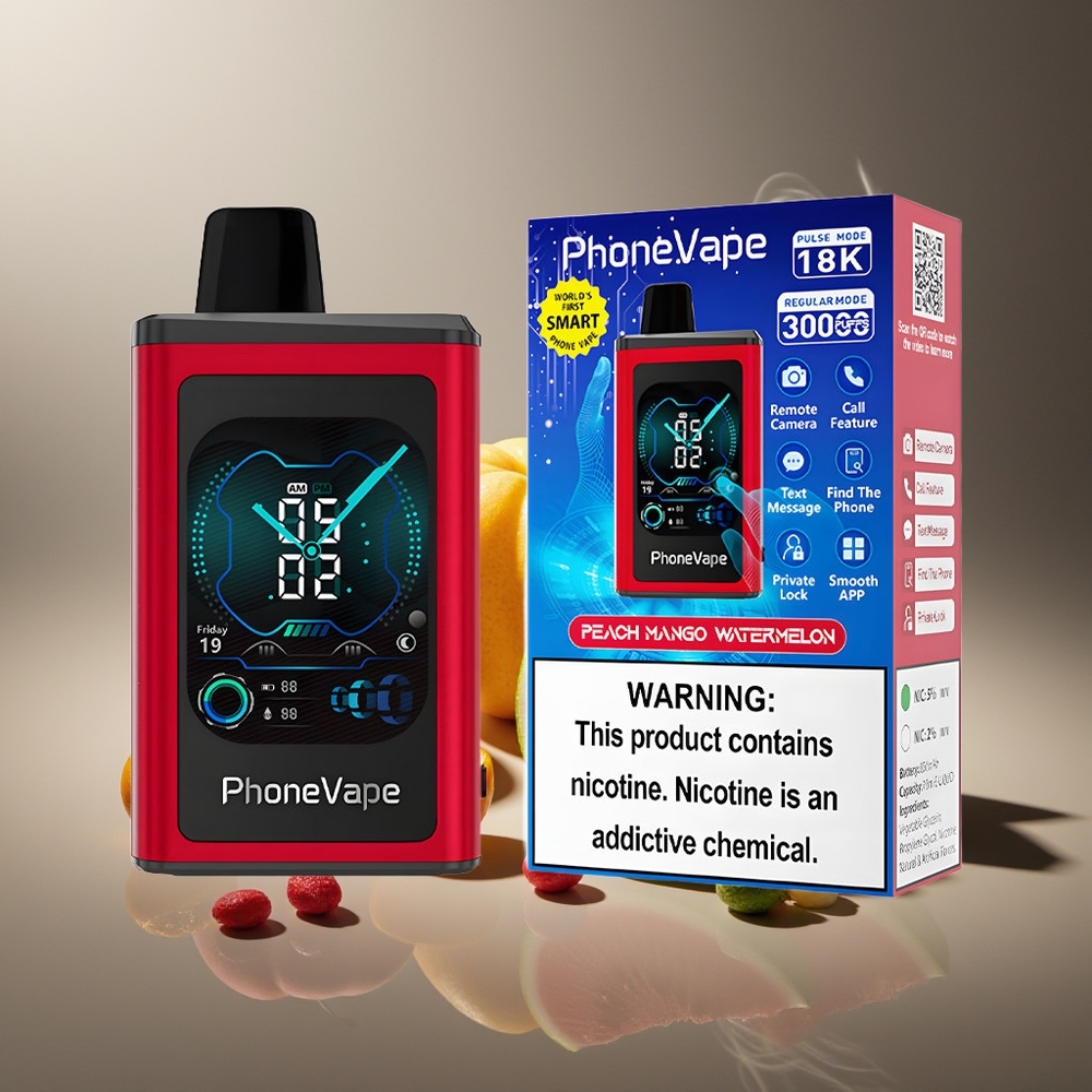 Partihandel Sverige JNR PhoneVape 30000 puffar Typ-C Turbo Persika Mango Vattenmelon 2%/5%