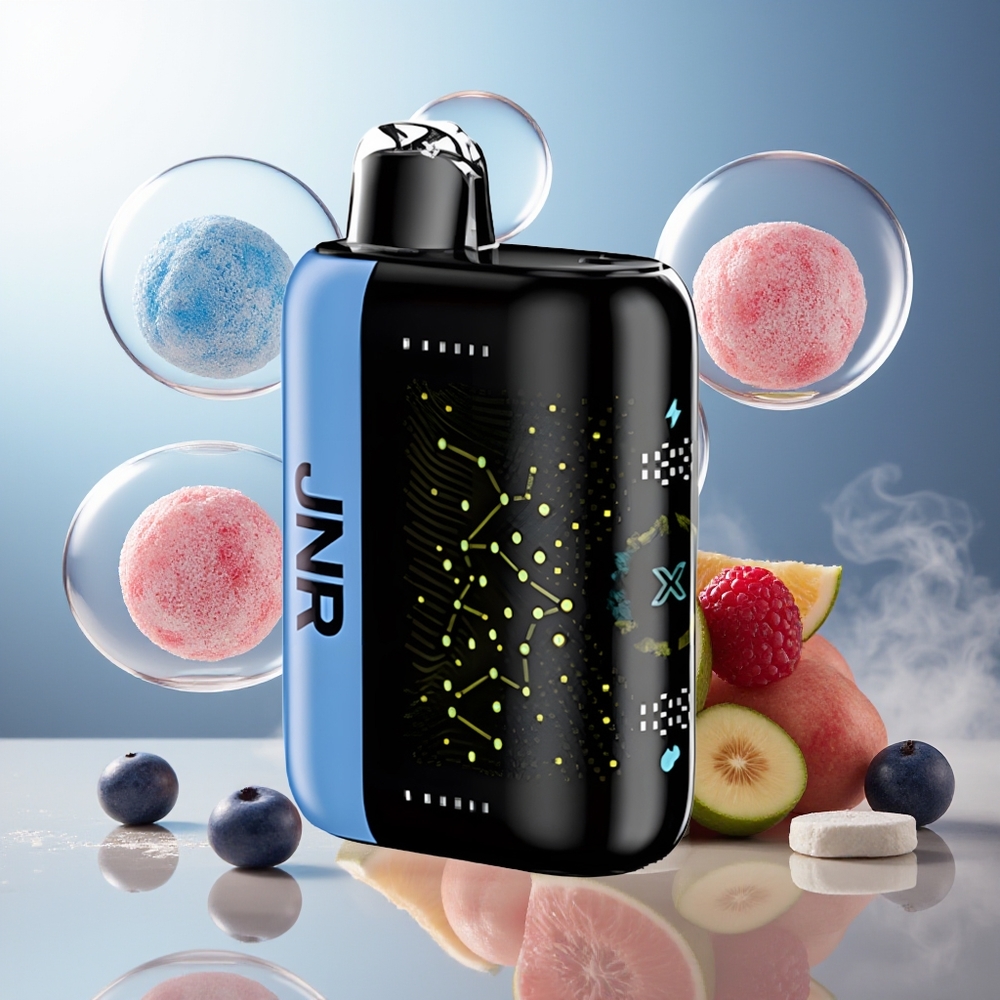 Partihandel Sverige JNR Plus-X 26000 Puffs 28ml Blå Hallon Is Dual Mesh Coil Type-C