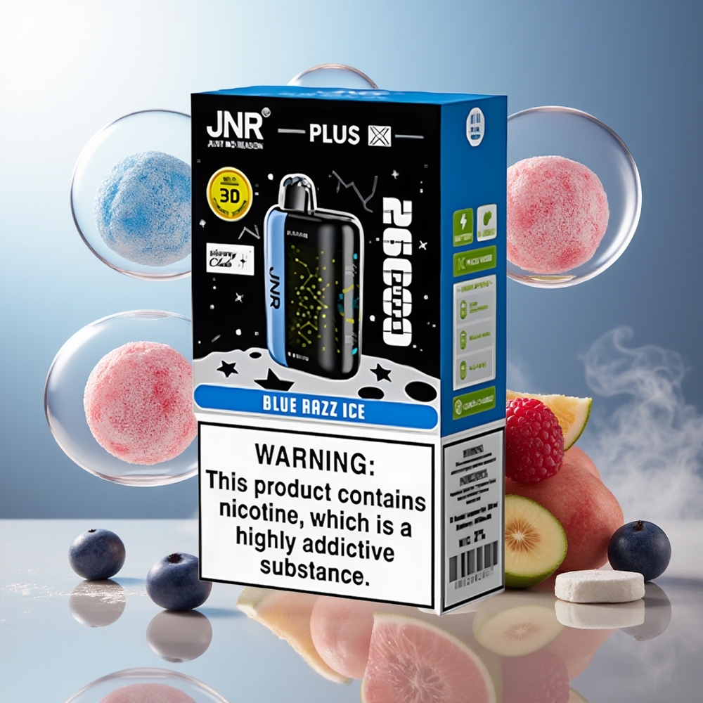 Partihandel Sverige JNR Plus-X 26000 Puffs 28ml Blå Hallon Is Dual Mesh Coil Type-C