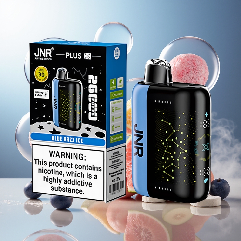 Partihandel Sverige JNR Plus-X 26000 Puffs 28ml Blå Hallon Is Dual Mesh Coil Type-C