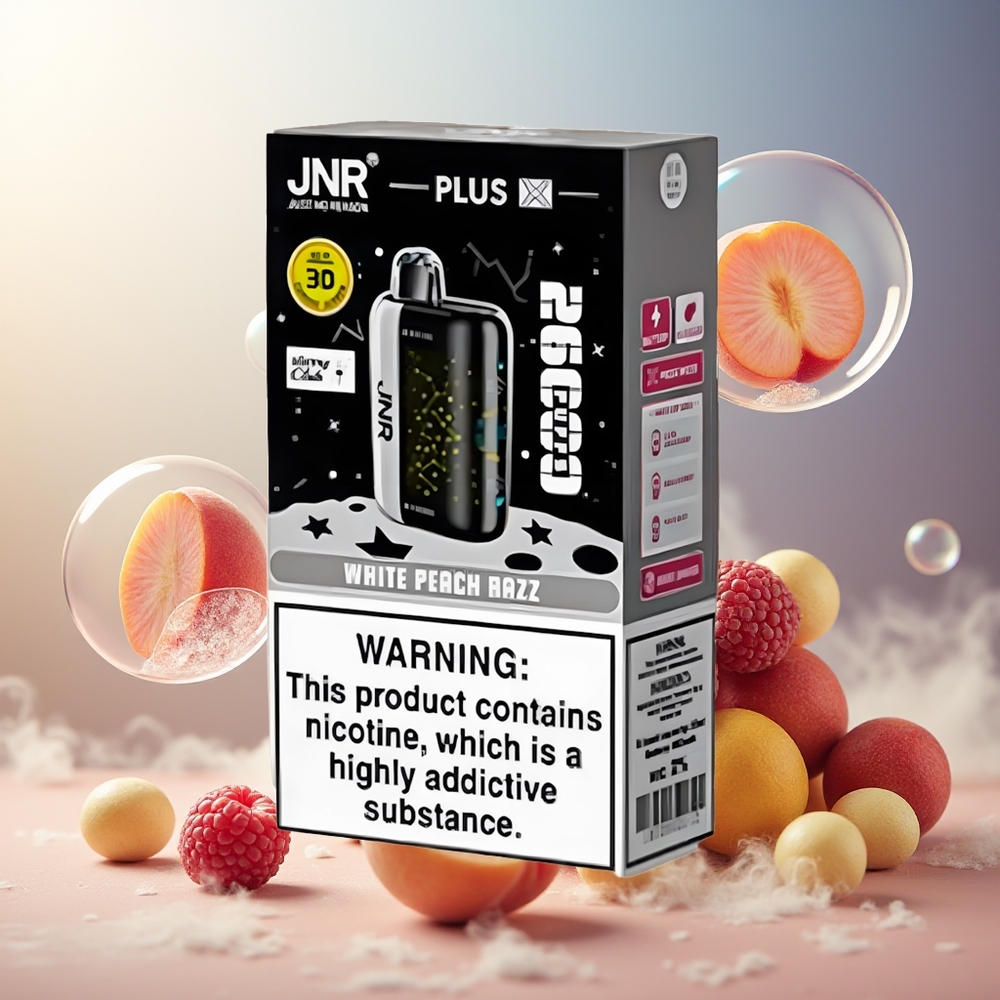 Partihandel Sverige JNR Plus-X 26000 Puffs 850mAh 28ml Vit Persika Razz