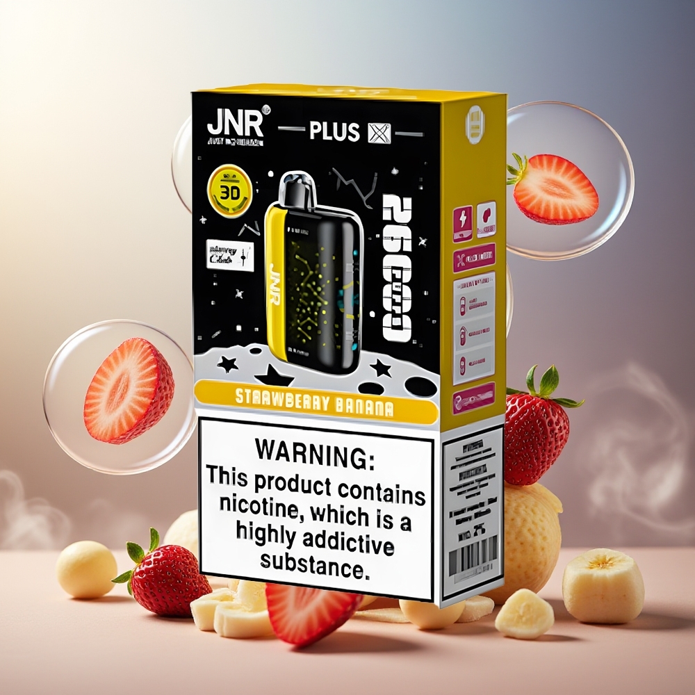 Partihandel Sverige JNR Plus-X 26000 Puffs Jordgubb Banan 850mAh 28ml 2% Dual Mesh Type-C 3D Skärm