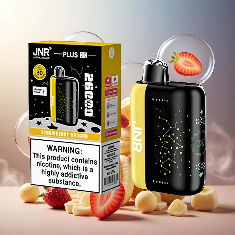 Partihandel Sverige JNR Plus-X 26000 Puffs Jordgubb Banan 850mAh 28ml 2% Dual Mesh Type-C 3D Skärm