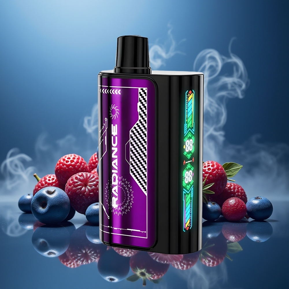 Partihandel Sverige JNR Radiance 31000 Puffs 28ml Blå Hallon Körsbär Dual Mesh Coil