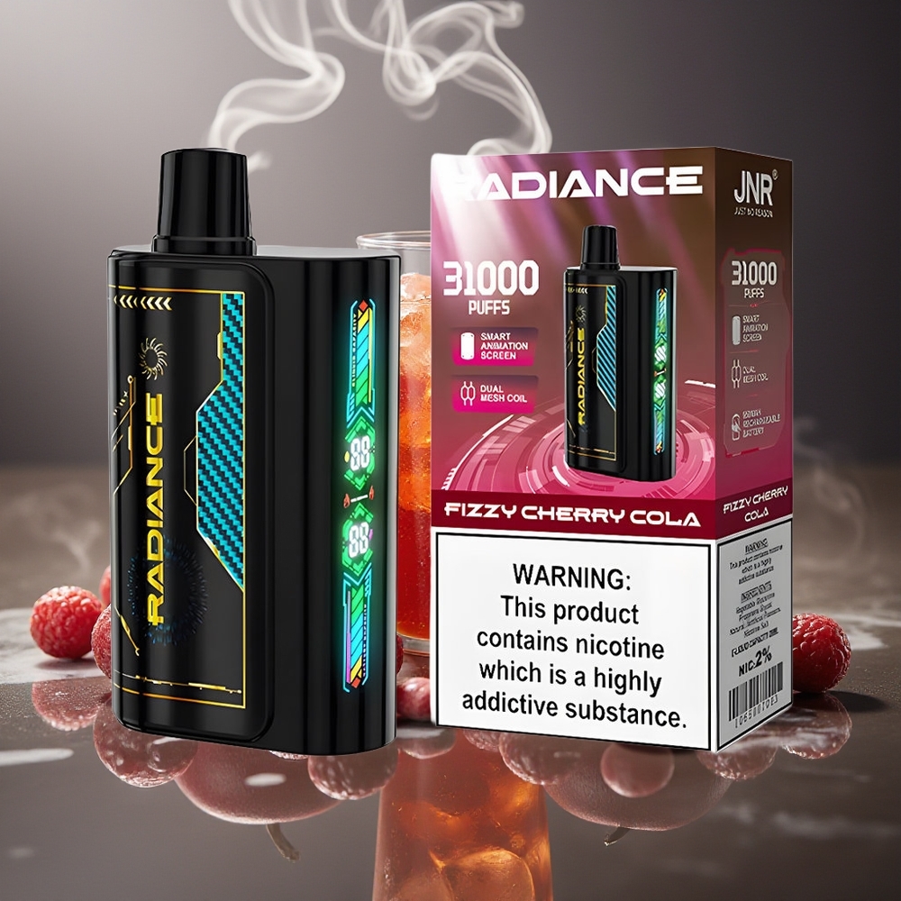 Partihandel Sverige JNR Radiance 31000 Puffs Fizzy Körsbär Cola Dual Mesh Coil 28ml 2%