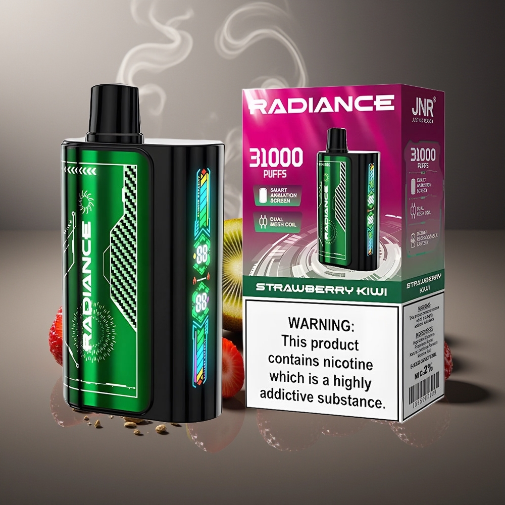 Partihandel Sverige JNR Radiance 31000 Puffs Jordgubbe Kiwi 28ml Typ-C Laddning 2% Nikotin