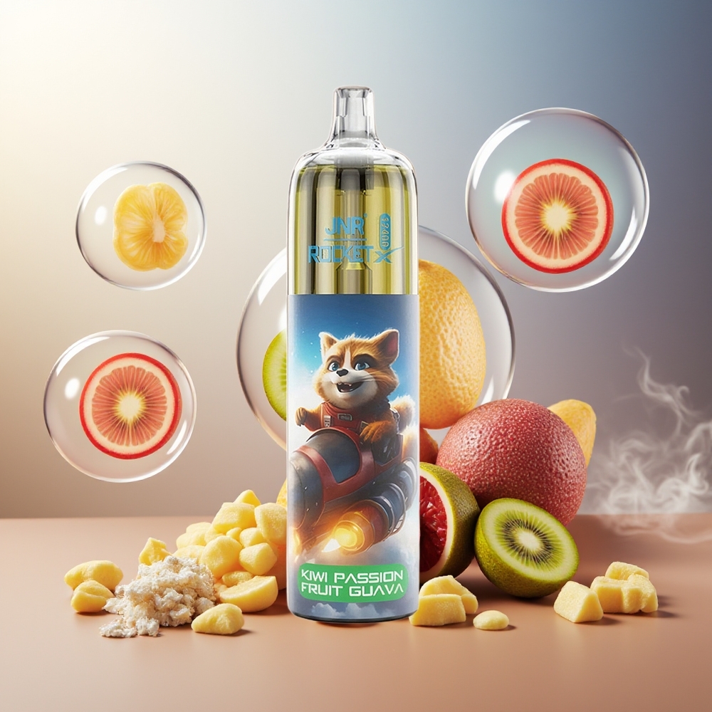 Partihandel Sverige JNR Rocket-X 12400 Puffar Engångs Vape Kiwi Passionfrukt Guava Justerbar Luftflöde RGB 850mAh
