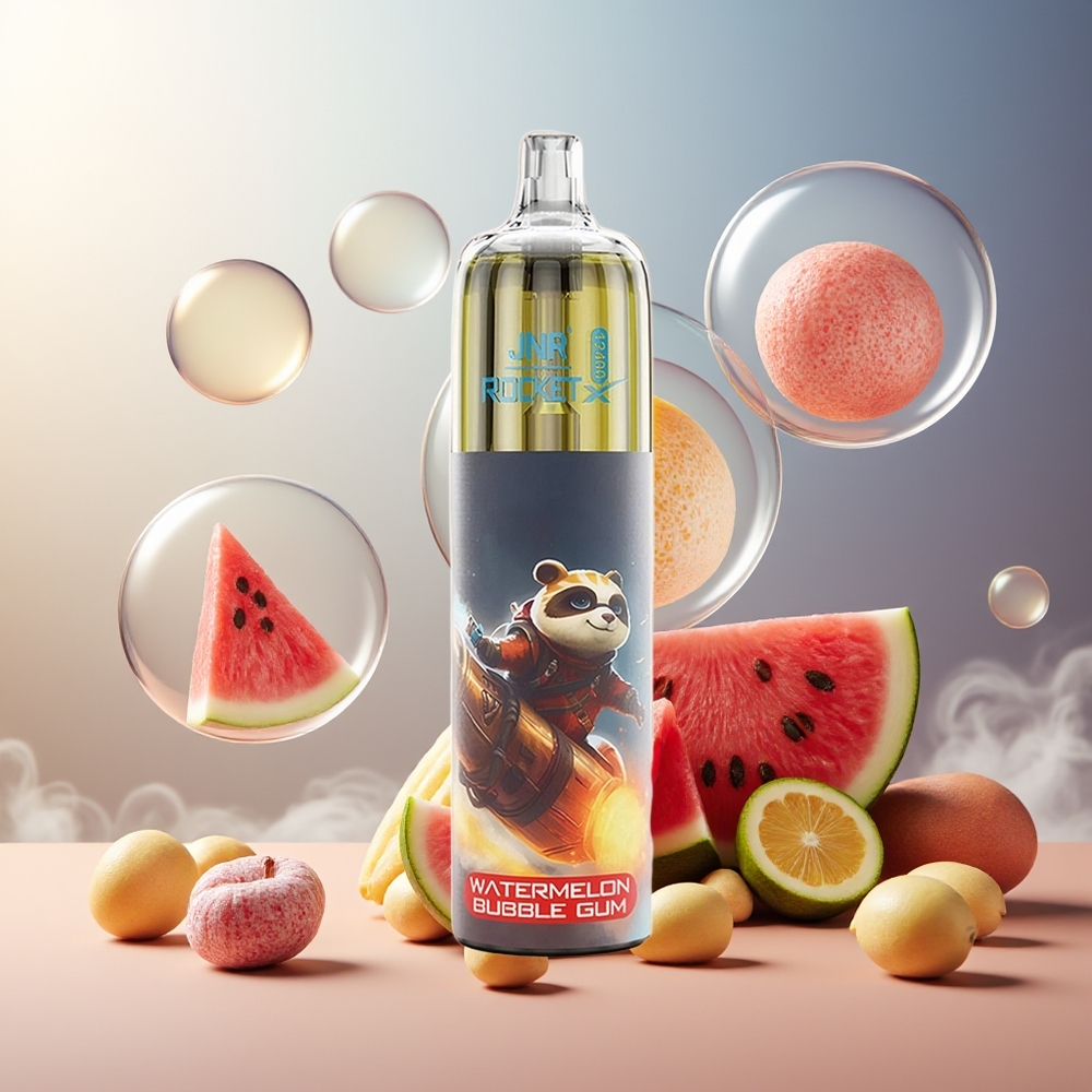 Partihandel Sverige JNR Rocket-X 12400 Puffar Engångs Vape Vattenmelon Tuggummi RGB Justerbar Luftflöde 1.2ohm Mesh Coil