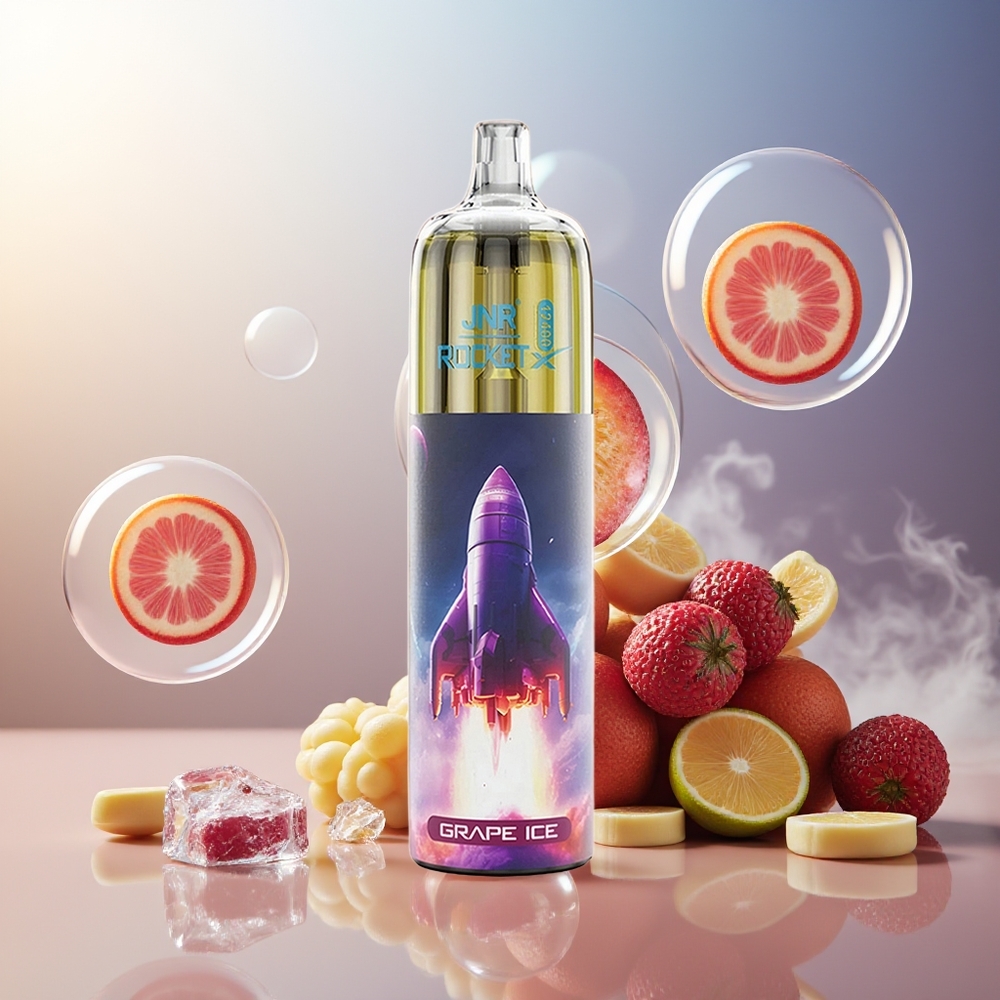 Partihandel Sverige JNR Rocket-X 12400 Puffs Engångs E-vape Vindruvais RGB Luftflöde 1.2ohm Mesh Coil
