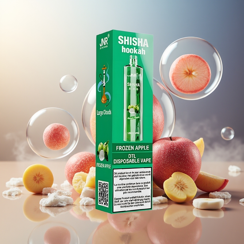 Partihandel Sverige JNR Shisha Hookah 12000 Puffs 24ml 750mAh Fryst Äpple