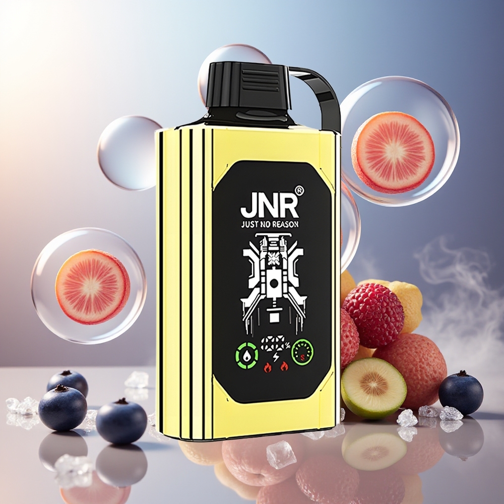 Partihandel Sverige JNR Shisha Hookah Box 20500 Puffs HD Display 1000mAh 25ml Dual Mesh Coil Type-C Blåbär Is