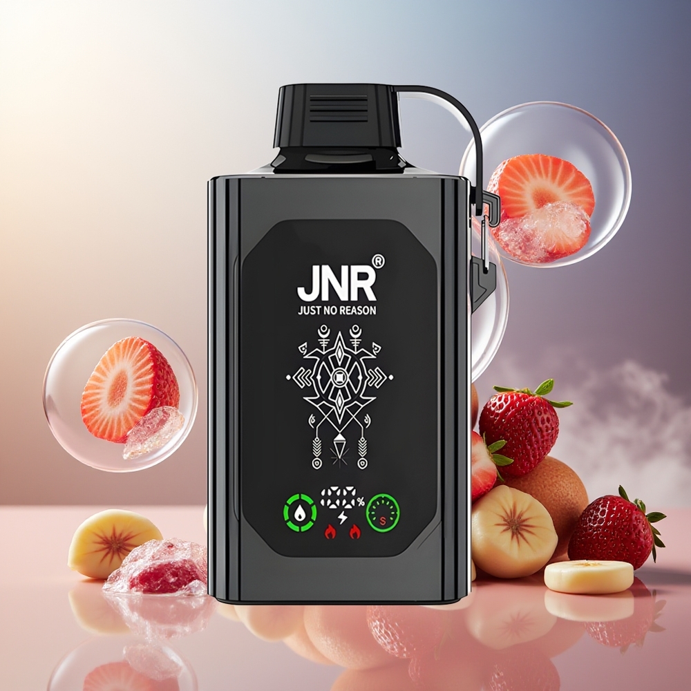 Partihandel Sverige JNR Shisha Hookah Box 20500 Puffs HD Display 1000mAh 25ml Dual Mesh Coil Type-C Jordgubb Is